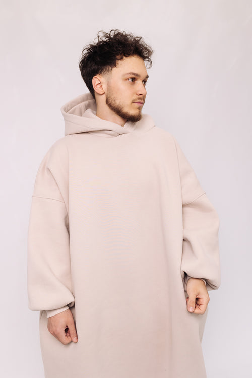 Beige Cocoon Hoodie