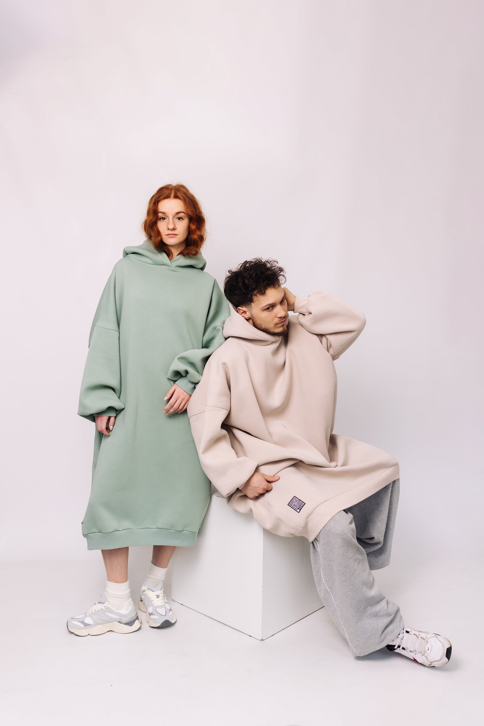 Beige Cocoon Hoodie