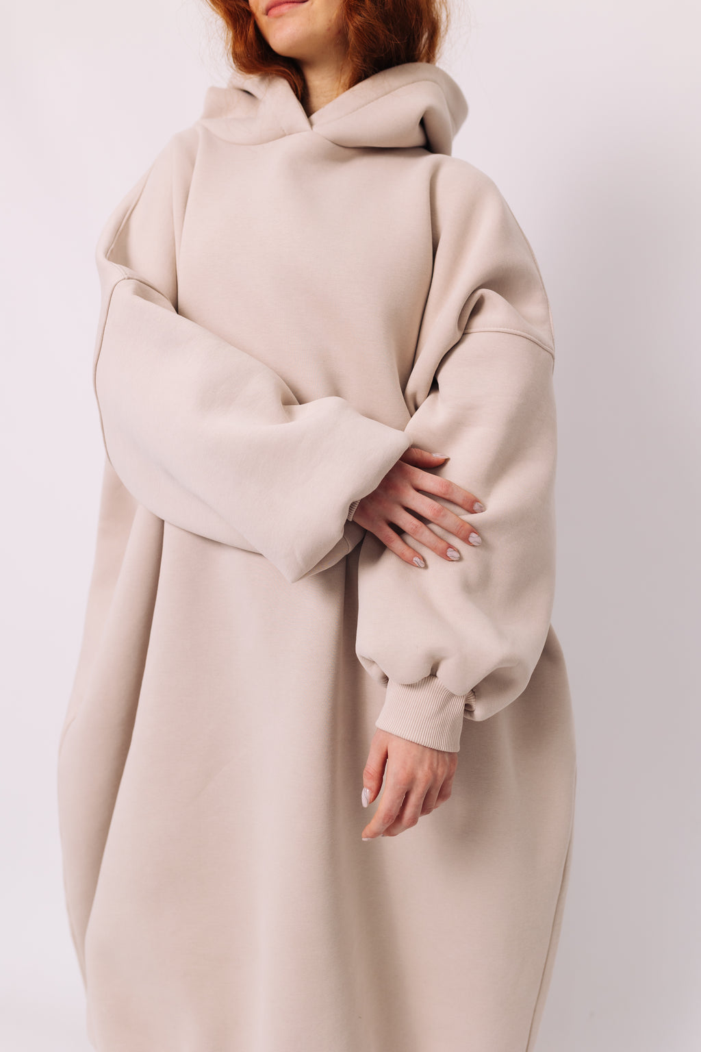 Beige Cocoon Hoodie